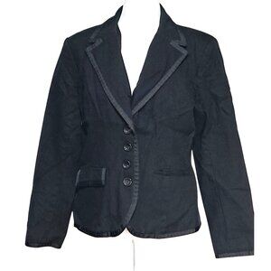 Black Merona Blazer Jacket Womens Size‎ L Fitted